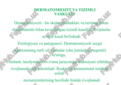 dermatomiozit va tizimli vaskulit — PPTX