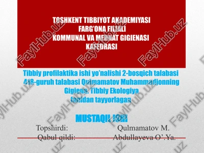 maxalliy va markazlashgan suv ta’minoti — PPT