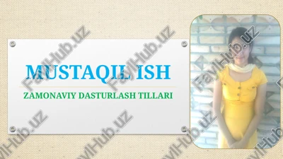 mustaqil ish zamonaviy dasturlash tillari — PPTX