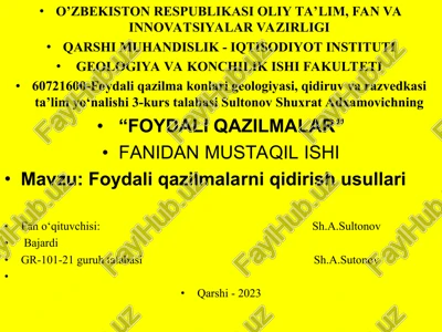 foydali qazilmalar — PPT