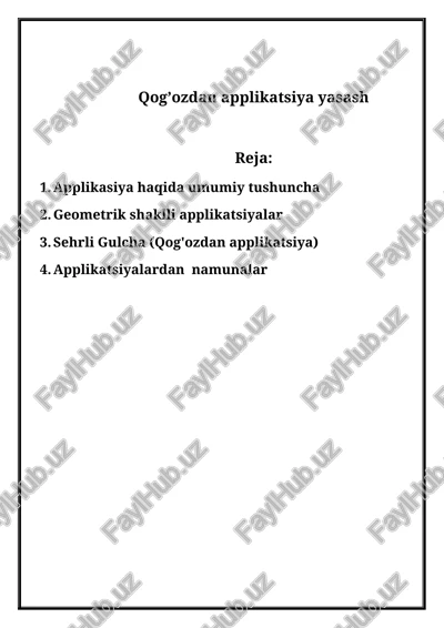 qog’ozdan applikatsiya yasash — DOCX