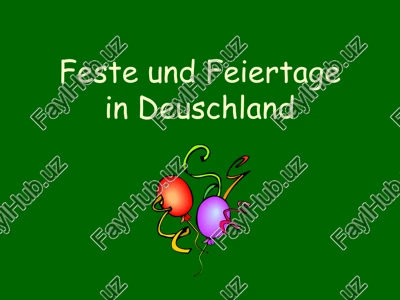 feste und feiertage in deutschland — PPTX