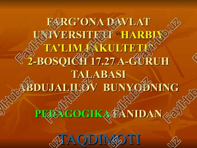 iogani genrix pestalotssining pedagogik g'oyalari — PPT