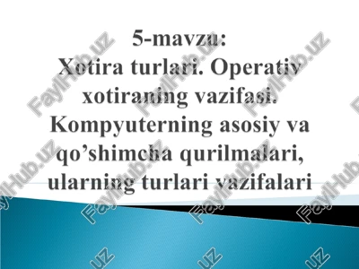 xotira turlari — PPT