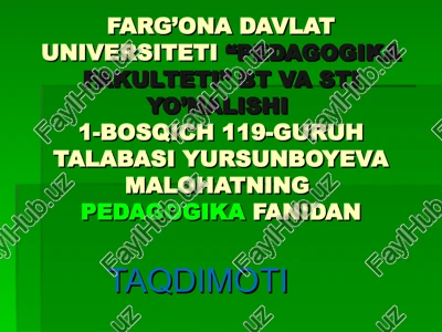 houa arimad yassaviy hayoti va pedagogik qarashlari — PPT