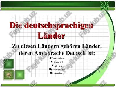 deutschsprachige länder — PPT