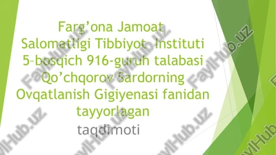 kalbasa maxsulotlarini gigienik tekshirish — PPT
