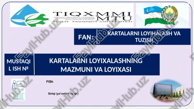 kartalarni loyihalash va tuzish — PPTX