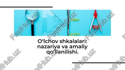 o‘lchov shkalalari nazariya va amaliy qo‘llanilishi. — PDF