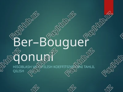 ber–bouguer qonuni — PPTX