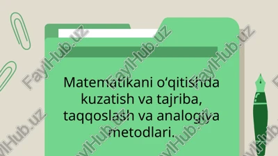 matematika oʻqitishda kuzatish va tajriba metodi — PPTX