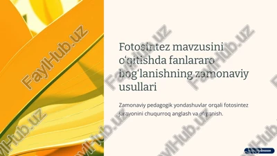 fotosintez jarayonini o‘rganish — PPTX
