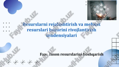 resurslarni rejalashtirish va mehnat resurslari bozori — PPTX