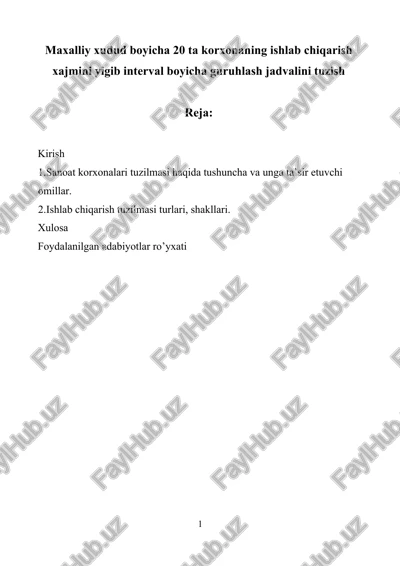 sanoat korxonalari tuzilmasi — DOCX