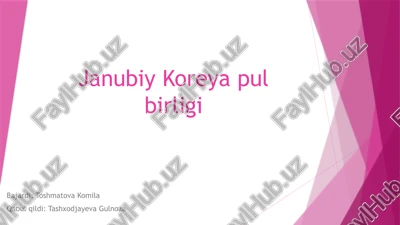 janubiy koreya pul birligi — PPTX
