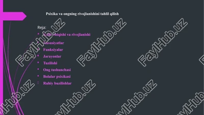 psixikavaongningrivojlanishinitahlilqilish — PPTX