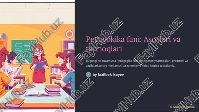pedagokika fani: asoslari va tarmoqlari — PDF