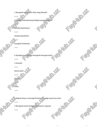 bioorganik kimyo — DOCX