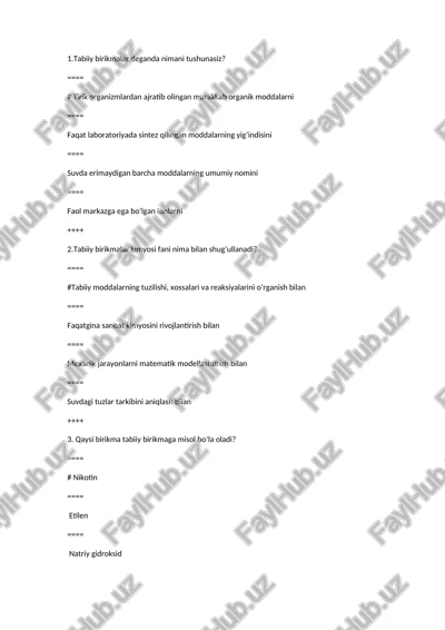 tabiiy birikmalar — DOCX