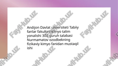 fizik-kimyoviy adsorbsiya — PPTX