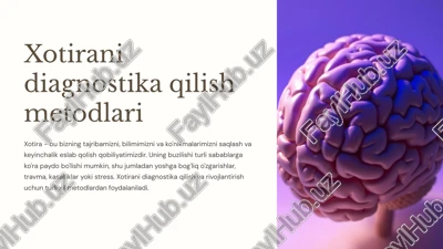 xotirani diagnostika qilish metodlari — PPTX