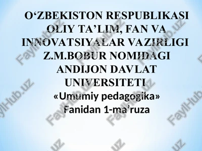 umumiy pedagogika — PPT