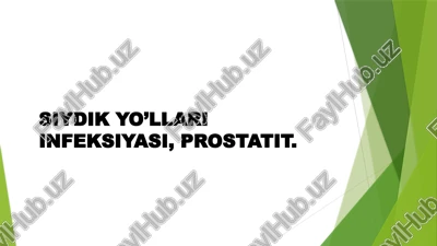 siydik yo’llari infeksiyasi, prostatit — PPTX