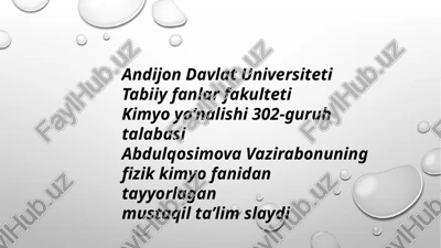 kimyo yo’nalishida korroziya ingibitorlari va ingibirlash — PPTX