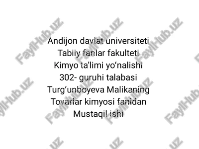 maishiy kimyo tovarlari tashqi iqtisodiy faoliyat — PDF