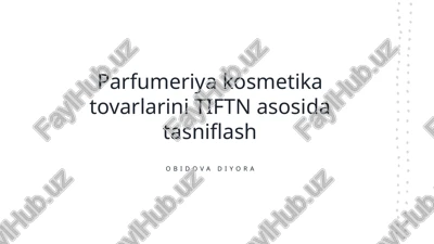 parfumeriya kosmetika tovarlarini ishlab chiqarish xomashyosi va materiallari — PPTX