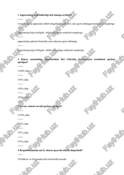 apparatning mahsuldorligi — DOCX