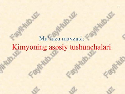 kimyo fanining rivojlanishi — PPT
