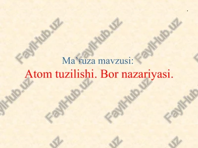 atom tuzilishi — PPT