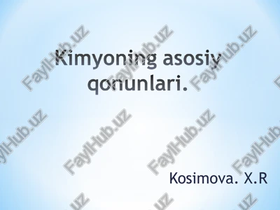 kimyoning asosiy qonunlari — PPT