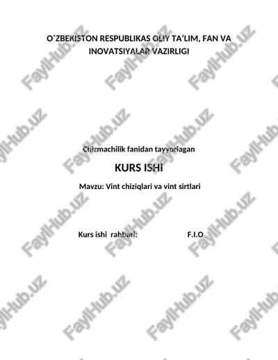 vint chiziqlari va vint sirtlari — DOCX