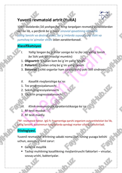 yuvenil revmatoid artrit (yura) — PDF