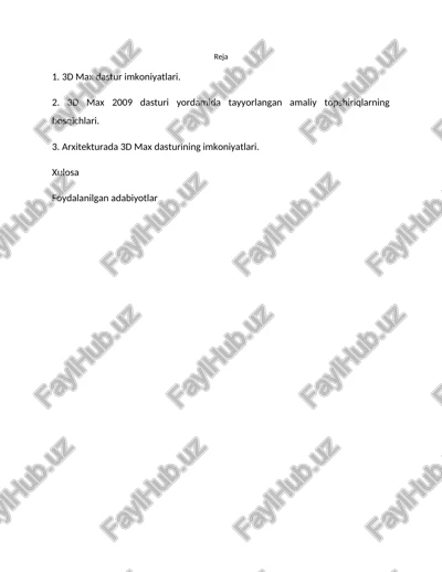 3d max dasturi — DOCX
