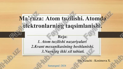 atom tuzilishi — PPT