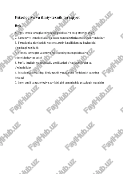 ilmiy-texnik taraqqiyot — DOCX