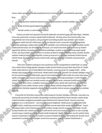 inson qiyofasini tasvirlash metodikasi — DOCX