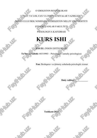 inson ehtiyojlari — DOCX