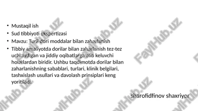 dorilar bilan zaharlanish — PPTX