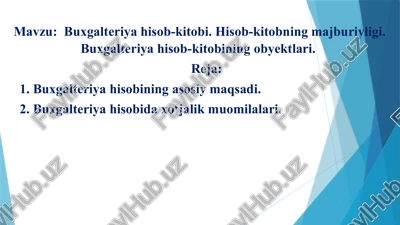 buxgalteriya hisob-kitobi — PPTX