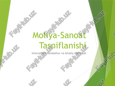 moliya-sanoat tasniflanishi — PPTX