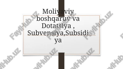 moliyaviy boshqaruv — PPTX