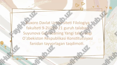 oʼzbekiston respublikasi konstitutsiyasi — PPTX