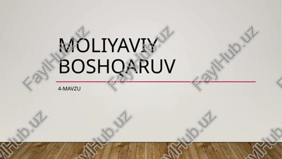 moliyaviy boshqaruv — PPTX