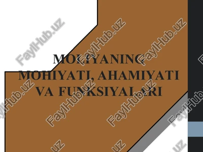 moliyaning mohiyati, ahamiyati va funksiyalari — PPT