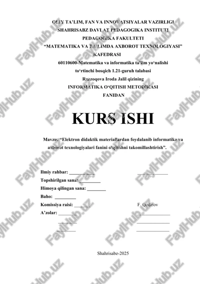 informatika o'qitish metodikasi — DOCX
