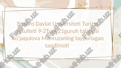 oilaviy uy mehmon uylariga investitsiya — PPTX